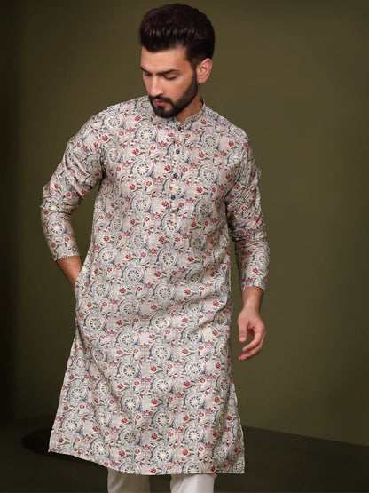 Men Multi Colour Printed Kurta