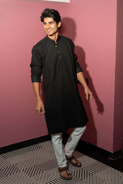 Chikan Kari Work Long Kurta