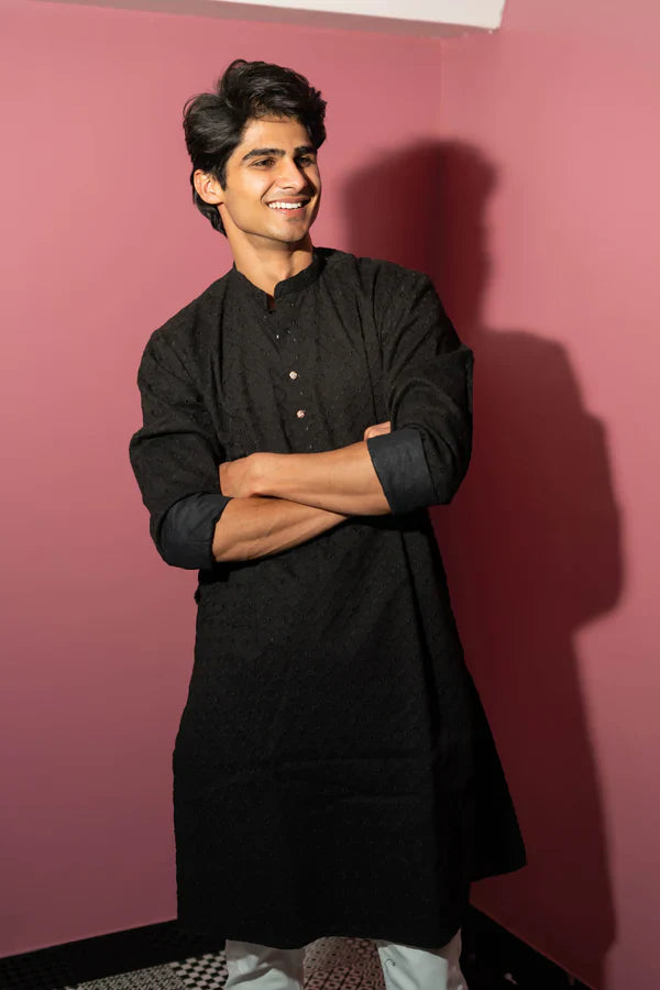 Chikan Kari Work Long Kurta