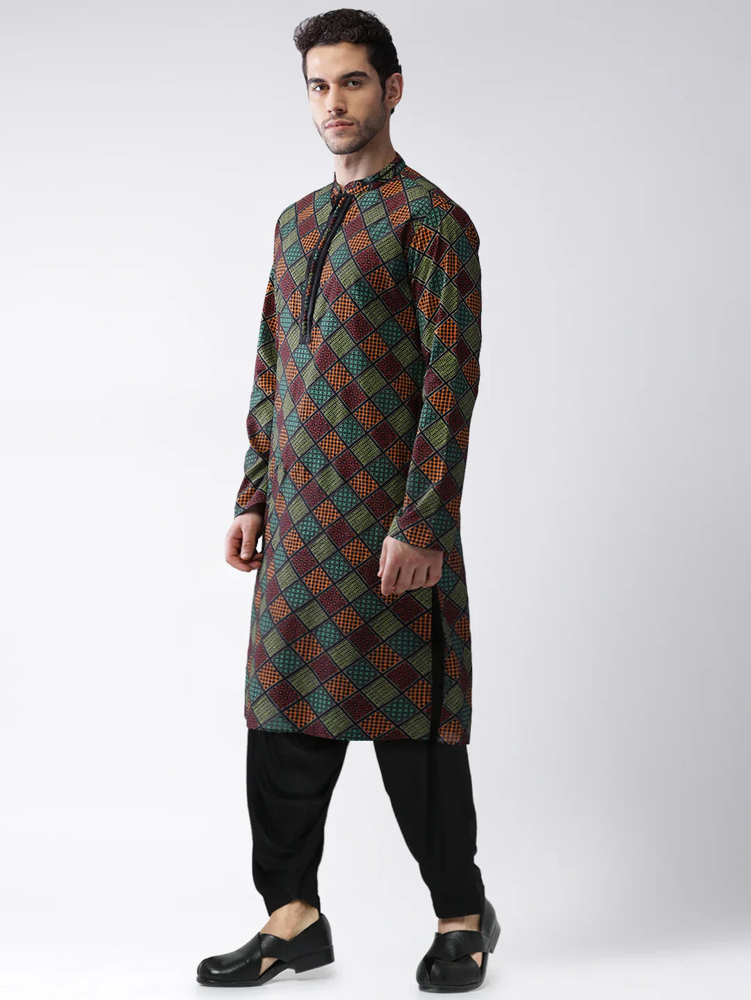 Men Multi Colour Printed Kurta