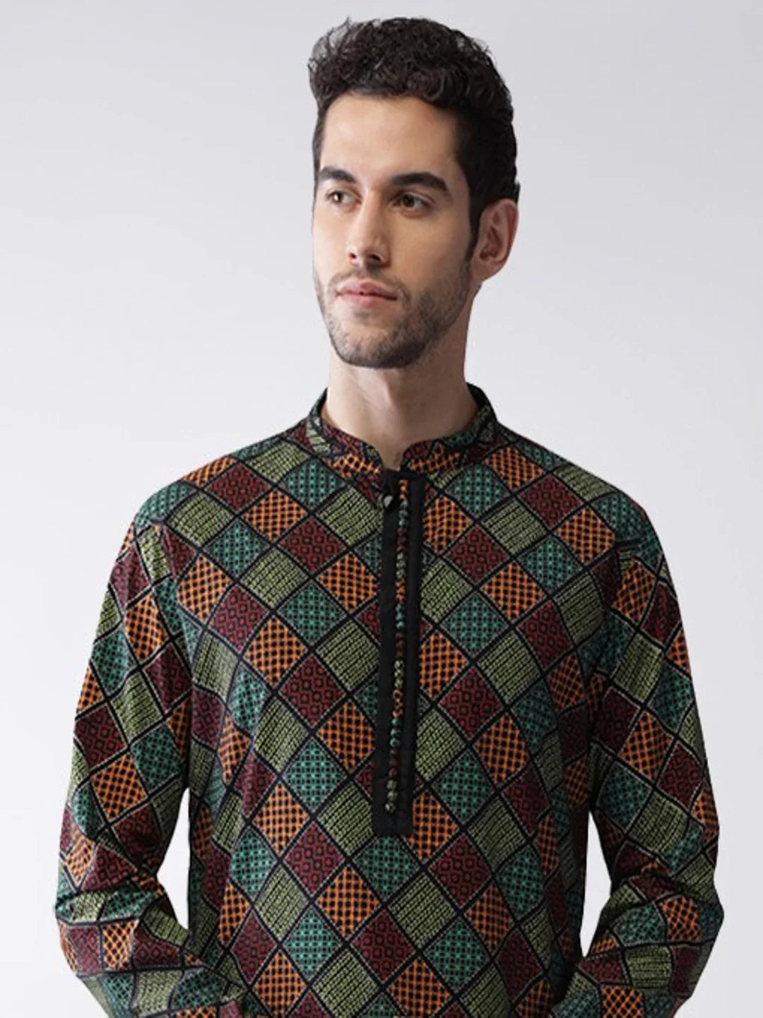 Men Multi Colour Printed Kurta