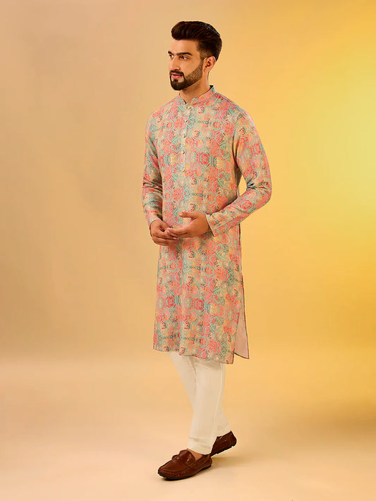 Men Multi Colour Printed Kurta